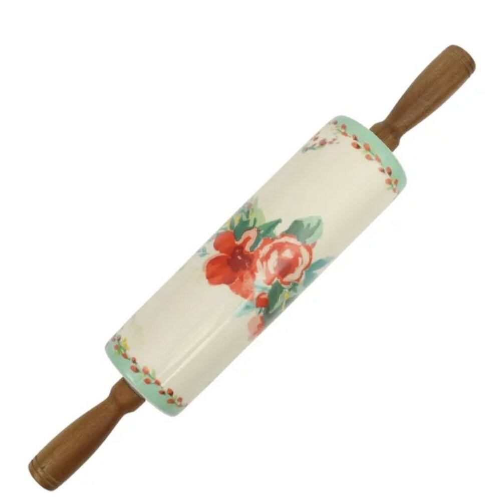 The Pioneer Woman Painted Meadows Ceramic Rolling Pin New - Picture 1 of 4